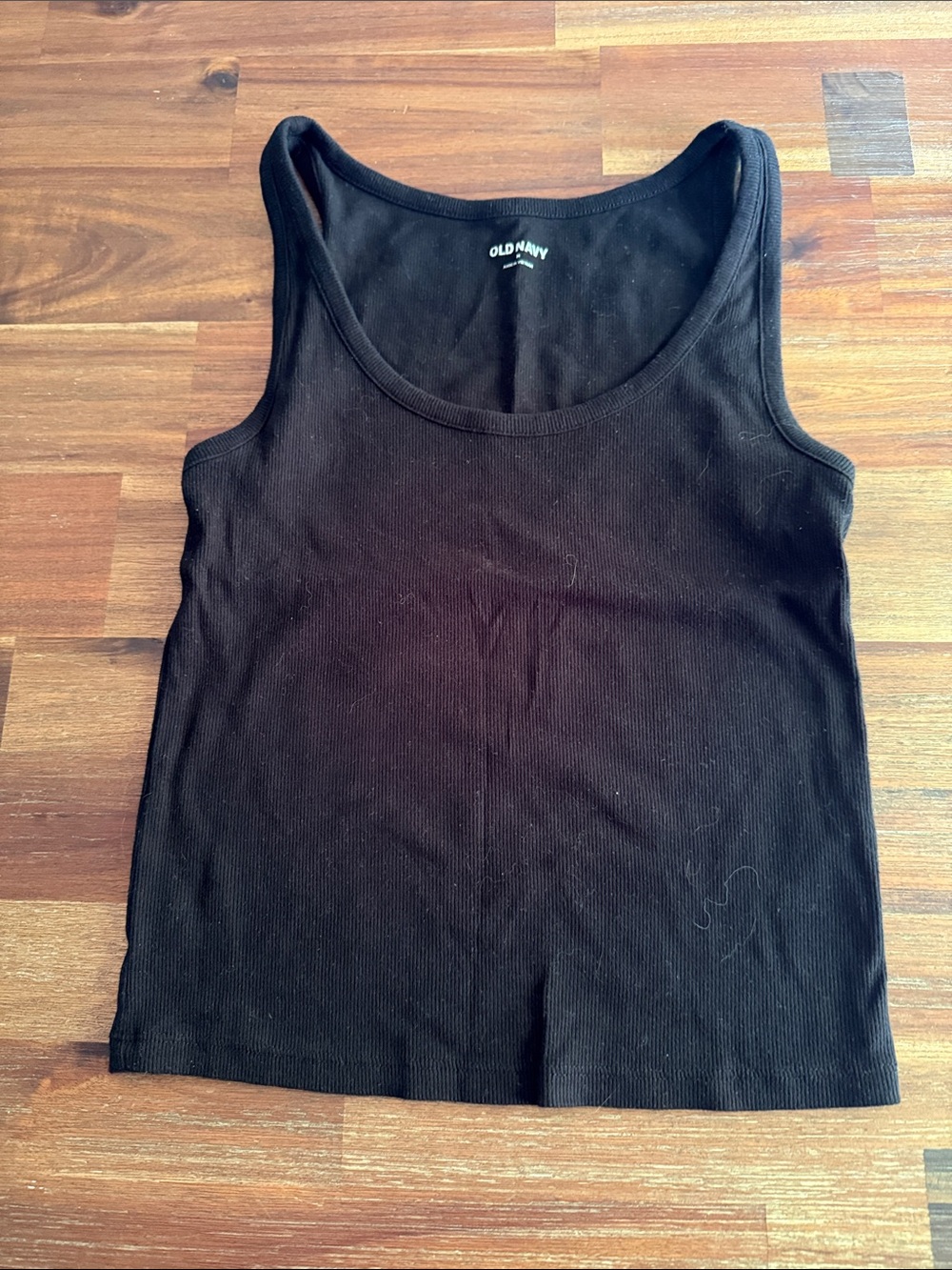 Old Navy Black Ribbed Scoop Neck Tank